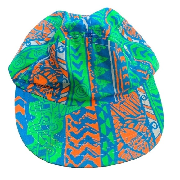 Vintage 90s Stitched Surf Skater Tropical Beach BaseballHat Made in USA Tag